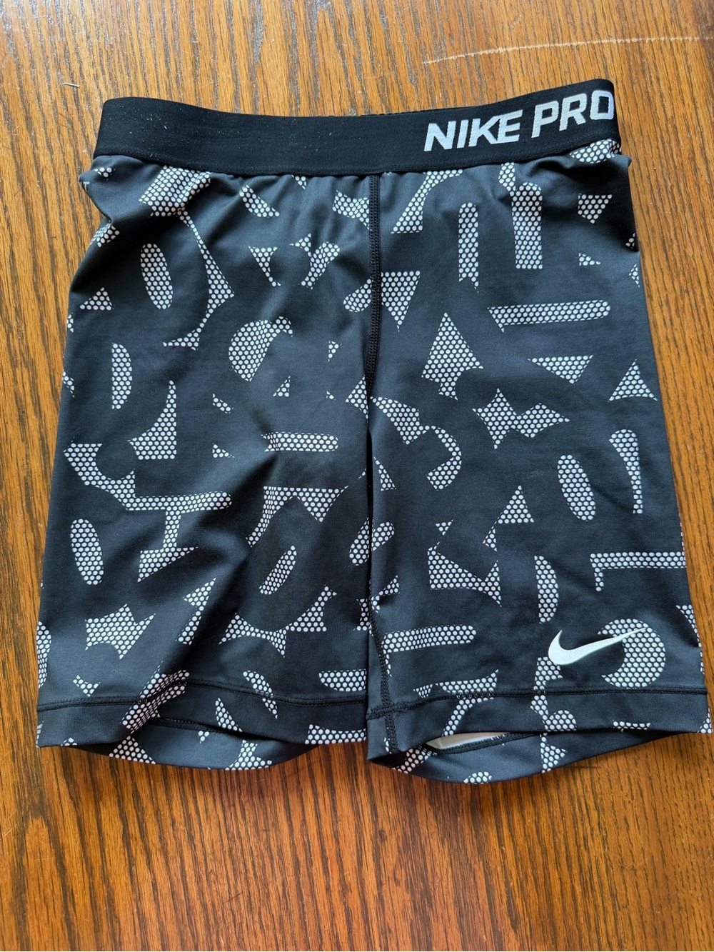 Nike Pro White Performance Top with Black Stitching